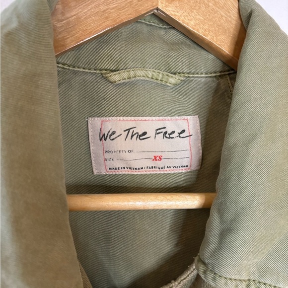 Free People Sage Green Mixed Media Saturday Cozy Utility Jacket - Picture 3 of 11